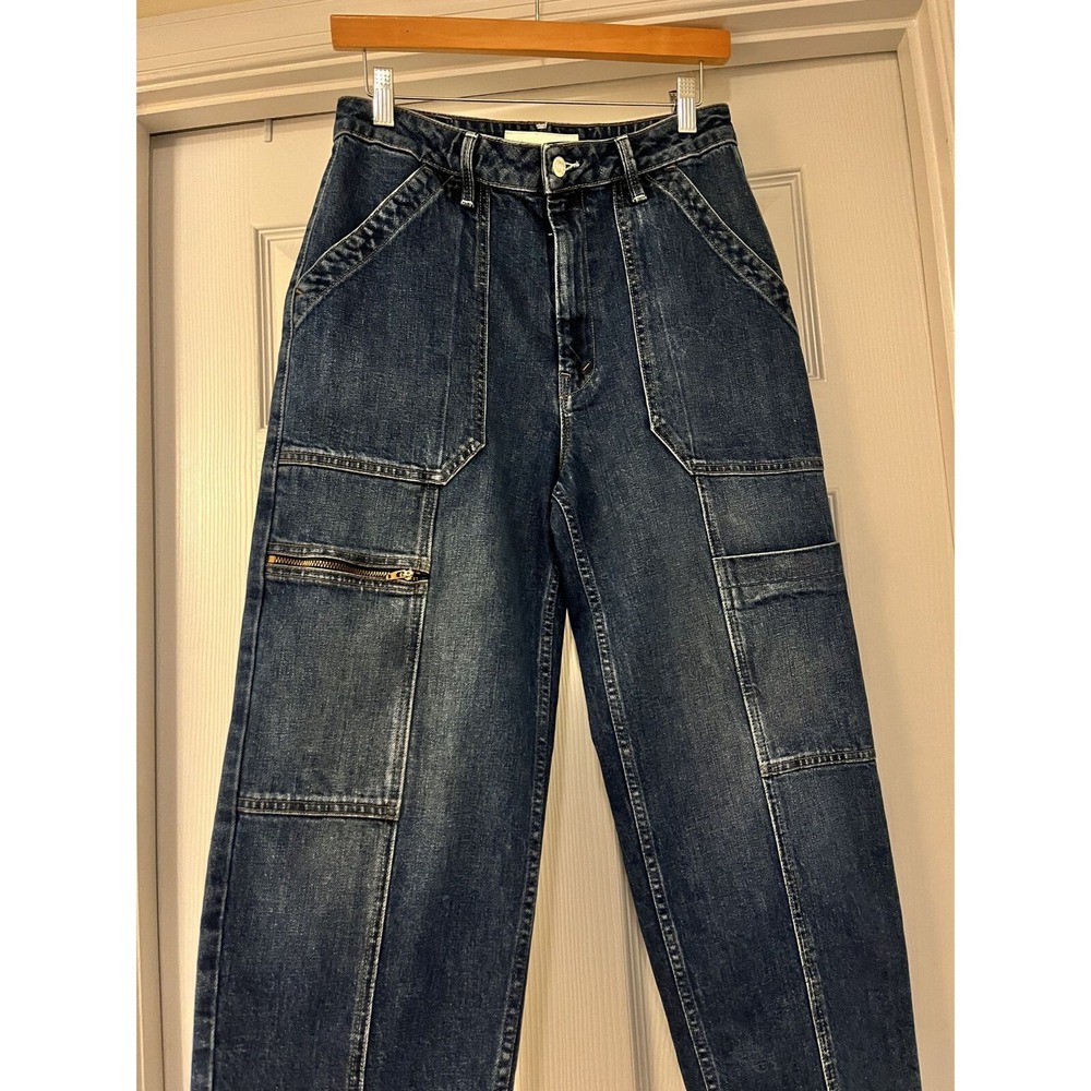 Mother Superior Private Zip Pocket Ankle Jeans Dark Wash High Rise Utility 27 - Picture 2 of 8